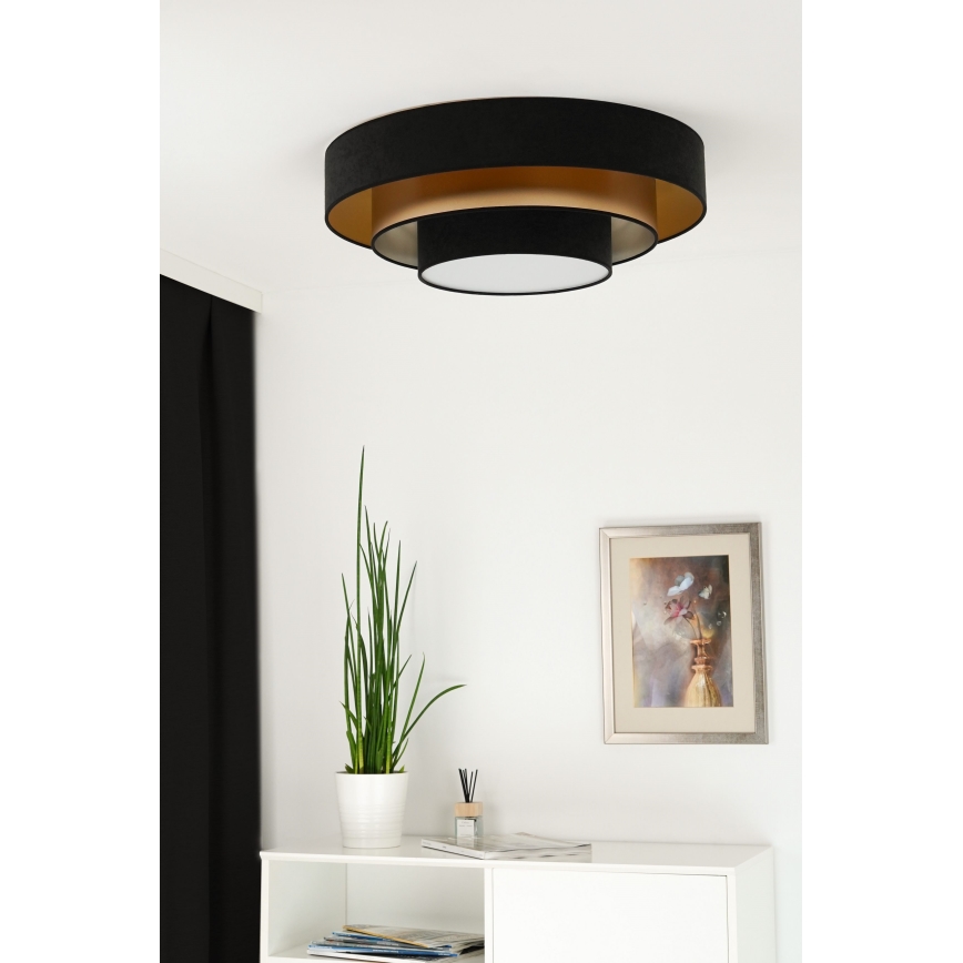Duolla - LED Plafonjera LUNETA LED/26W/230V pr. 60 cm 4000K crno/zlatna