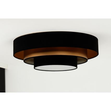 Duolla - LED Plafonjera LUNETA LED/26W/230V pr. 60 cm 4000K crno/zlatna