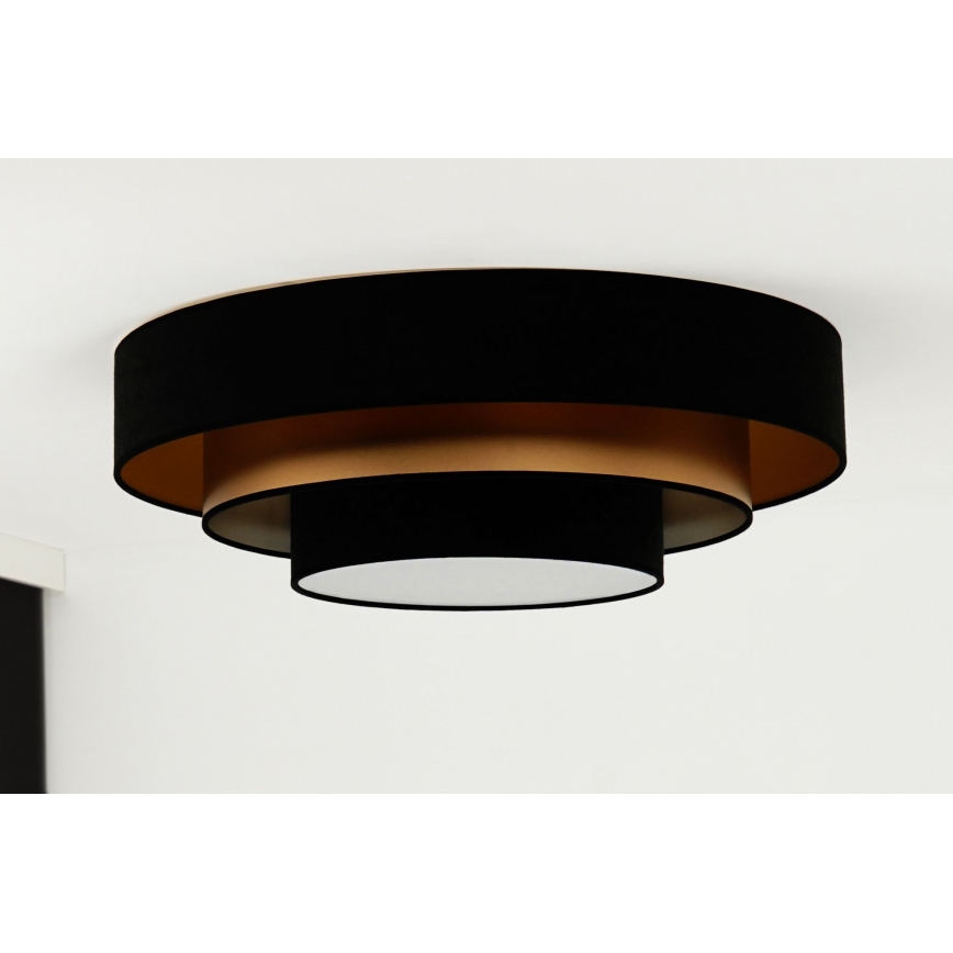 Duolla - LED Plafonjera LUNETA LED/26W/230V pr. 60 cm 4000K crno/zlatna