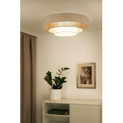 Duolla - LED Plafonjera LUNETA LED/26W/230V pr. 60 cm 4000K kremasta/braon