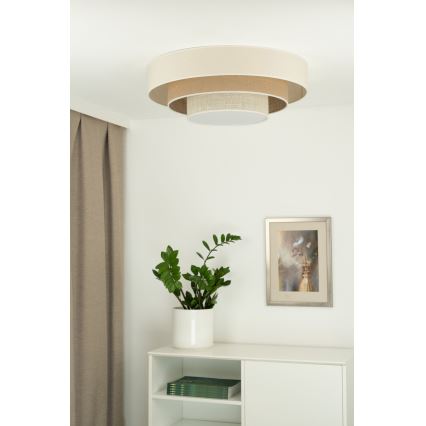 Duolla - LED Plafonjera LUNETA LED/26W/230V pr. 60 cm 4000K kremasta/braon