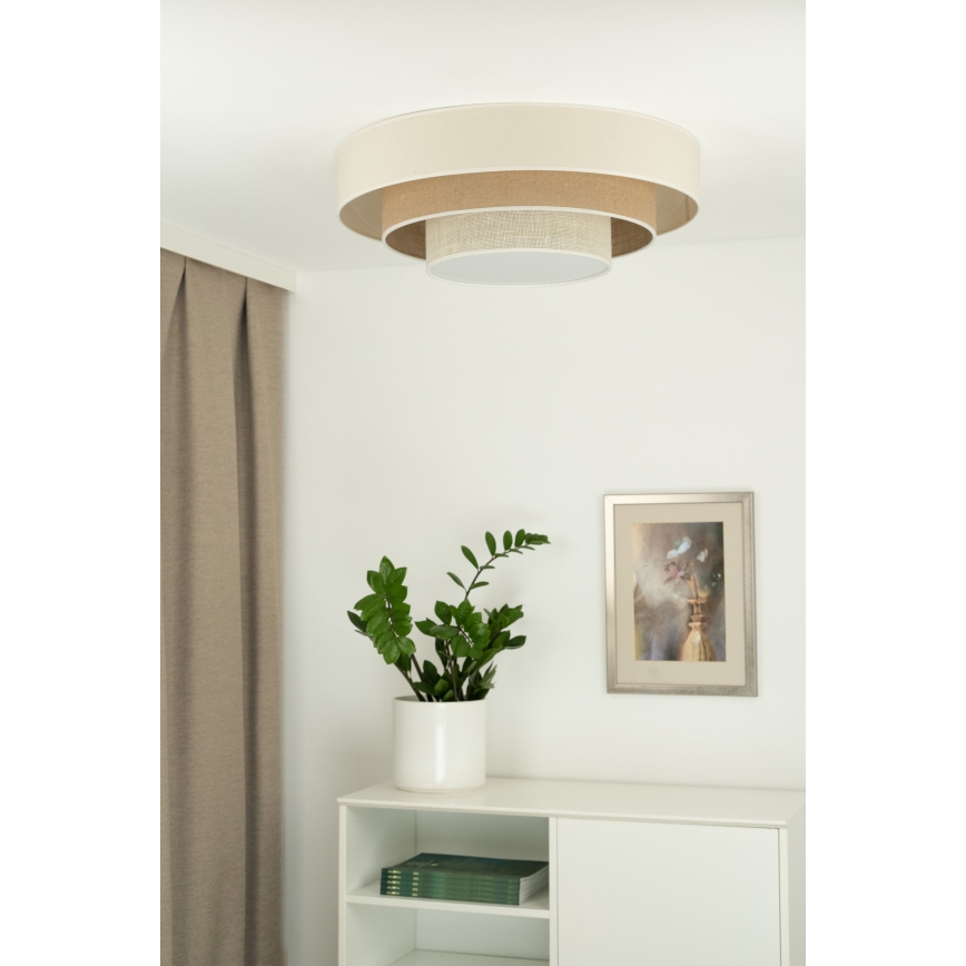 Duolla - LED Plafonjera LUNETA LED/26W/230V pr. 60 cm 4000K kremasta/braon