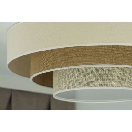 Duolla - LED Plafonjera LUNETA LED/26W/230V pr. 60 cm 4000K kremasta/braon