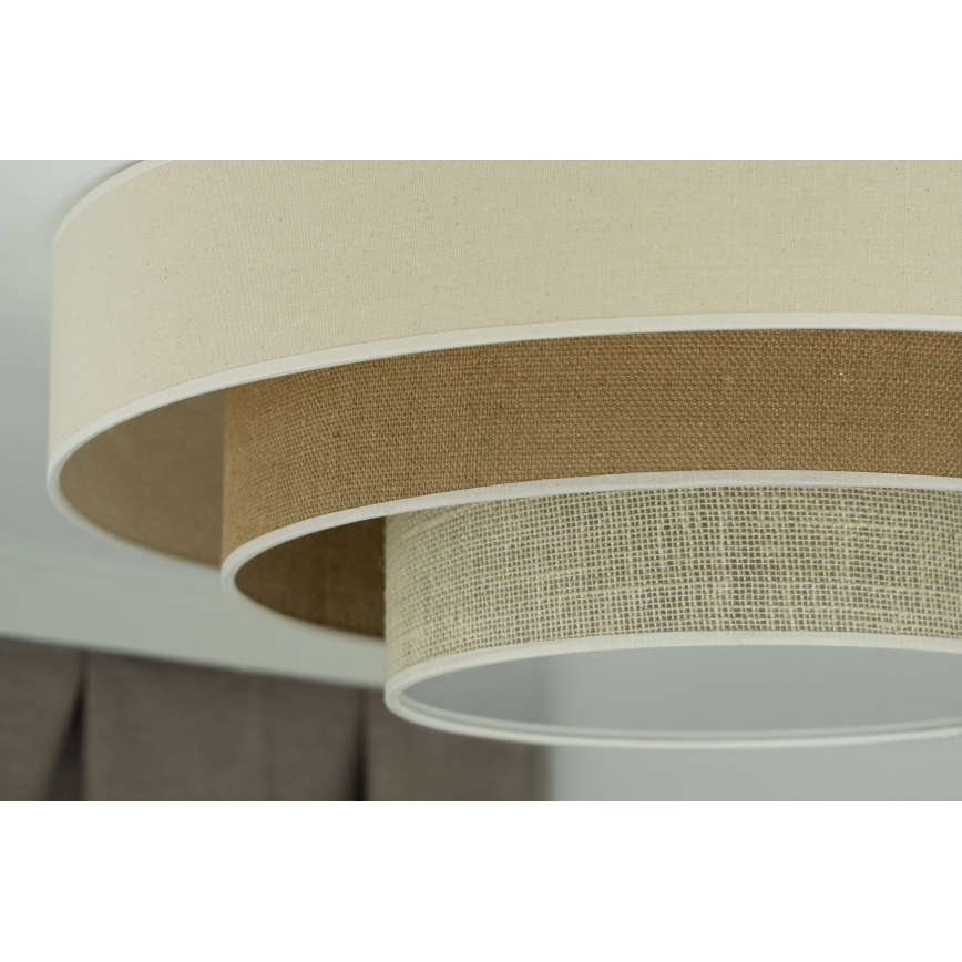 Duolla - LED Plafonjera LUNETA LED/26W/230V pr. 60 cm 4000K kremasta/braon
