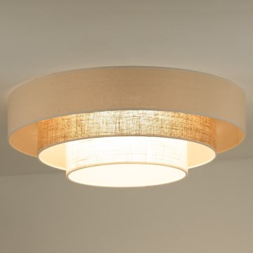 Duolla - LED Plafonjera LUNETA LED/26W/230V pr. 60 cm 4000K ratan/bež/braon