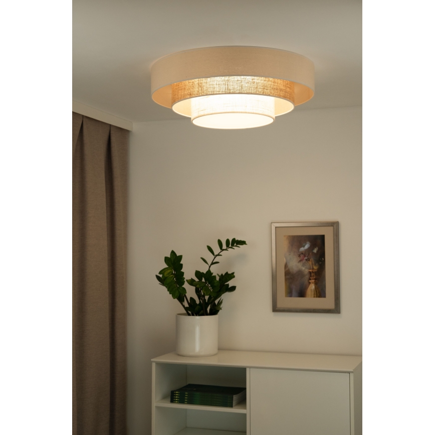 Duolla - LED Plafonjera LUNETA LED/26W/230V pr. 60 cm 4000K ratan/bež/braon