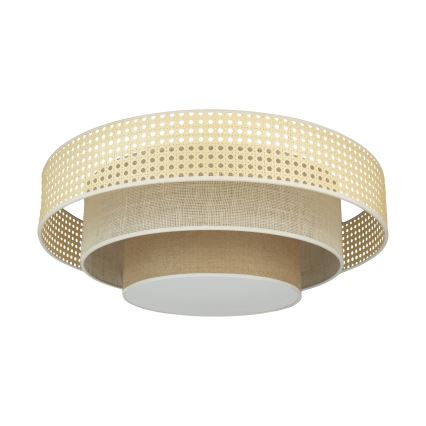 Duolla - LED Plafonjera LUNETA LED/26W/230V pr. 60 cm 4000K ratan/bež/braon