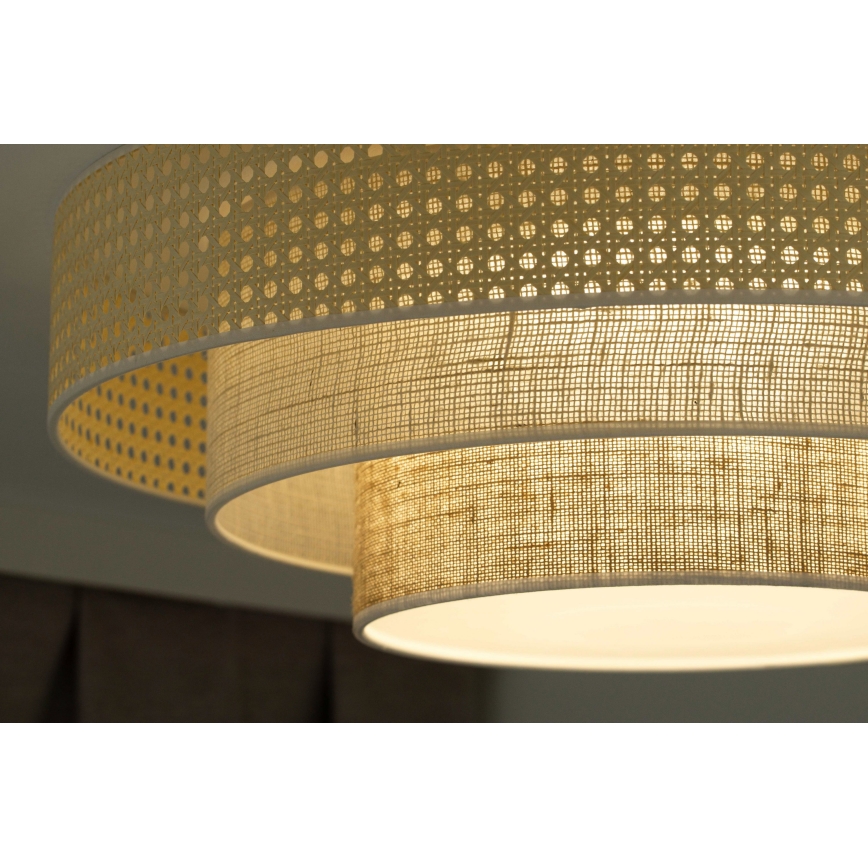 Duolla - LED Plafonjera LUNETA LED/26W/230V pr. 60 cm 4000K ratan/bež/braon