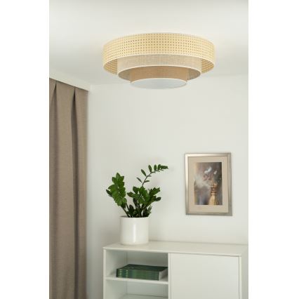 Duolla - LED Plafonjera LUNETA LED/26W/230V pr. 60 cm 4000K ratan/bež/braon