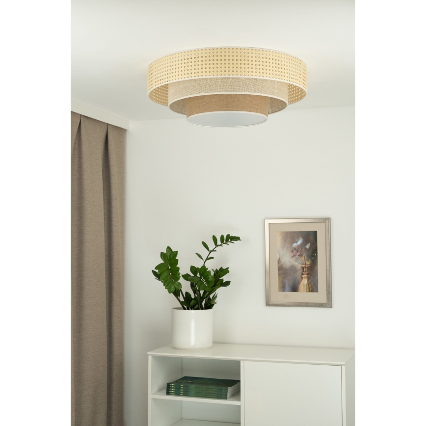 Duolla - LED Plafonjera LUNETA LED/26W/230V pr. 60 cm 4000K ratan/bež/braon