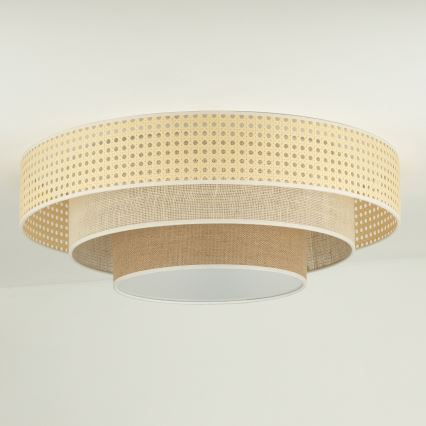 Duolla - LED Plafonjera LUNETA LED/26W/230V pr. 60 cm 4000K ratan/bež/braon