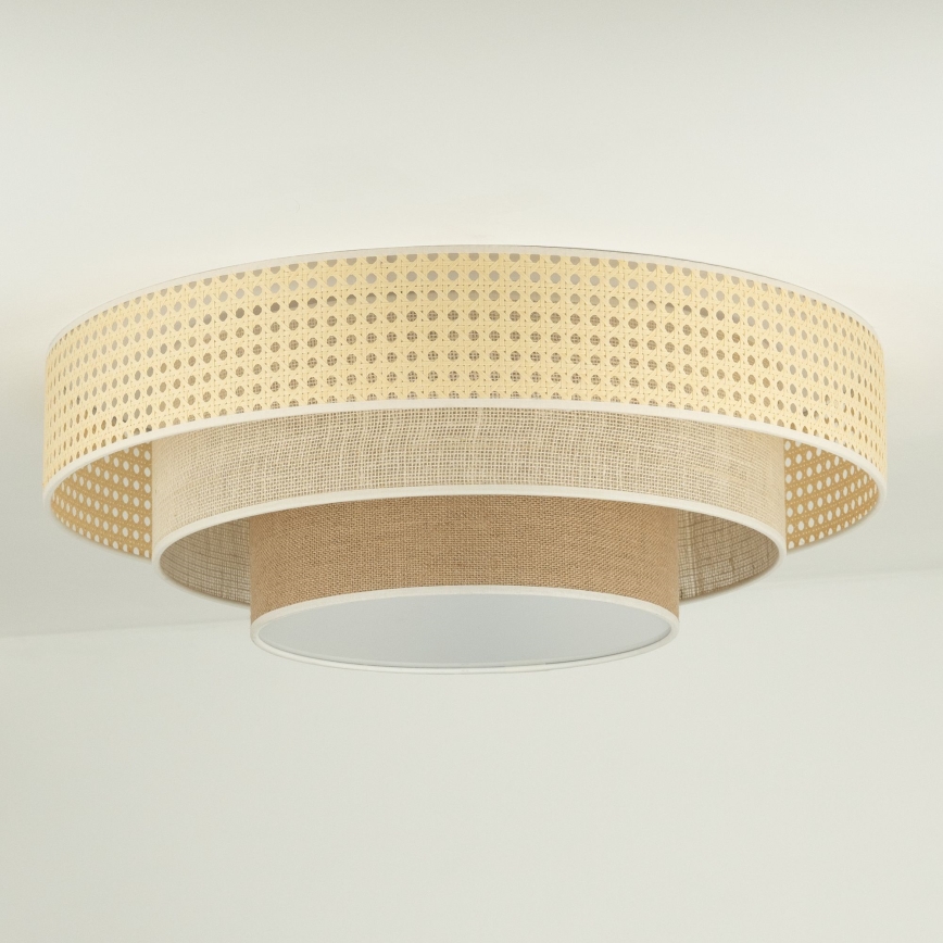 Duolla - LED Plafonjera LUNETA LED/26W/230V pr. 60 cm 4000K ratan/bež/braon