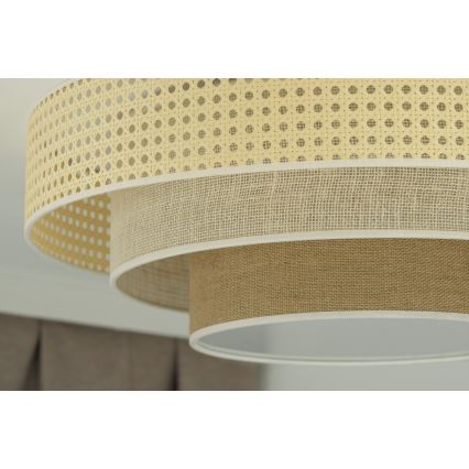 Duolla - LED Plafonjera LUNETA LED/26W/230V pr. 60 cm 4000K ratan/bež/braon