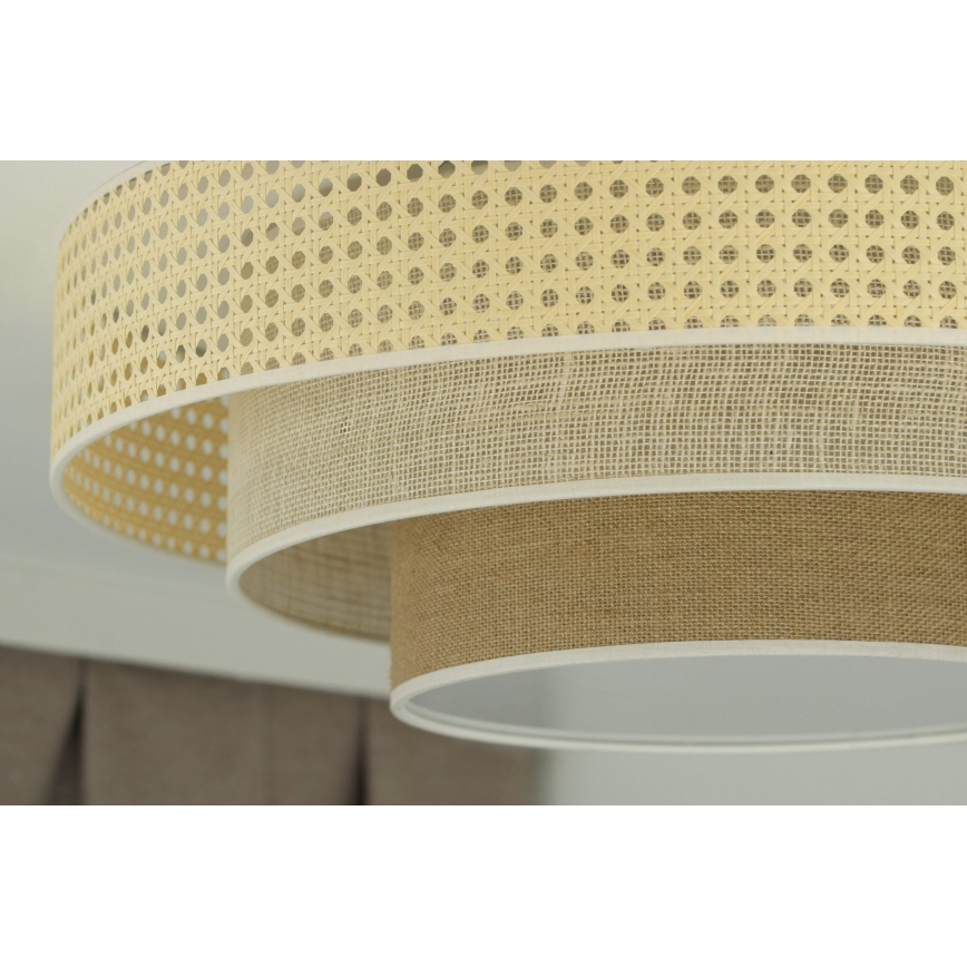 Duolla - LED Plafonjera LUNETA LED/26W/230V pr. 60 cm 4000K ratan/bež/braon
