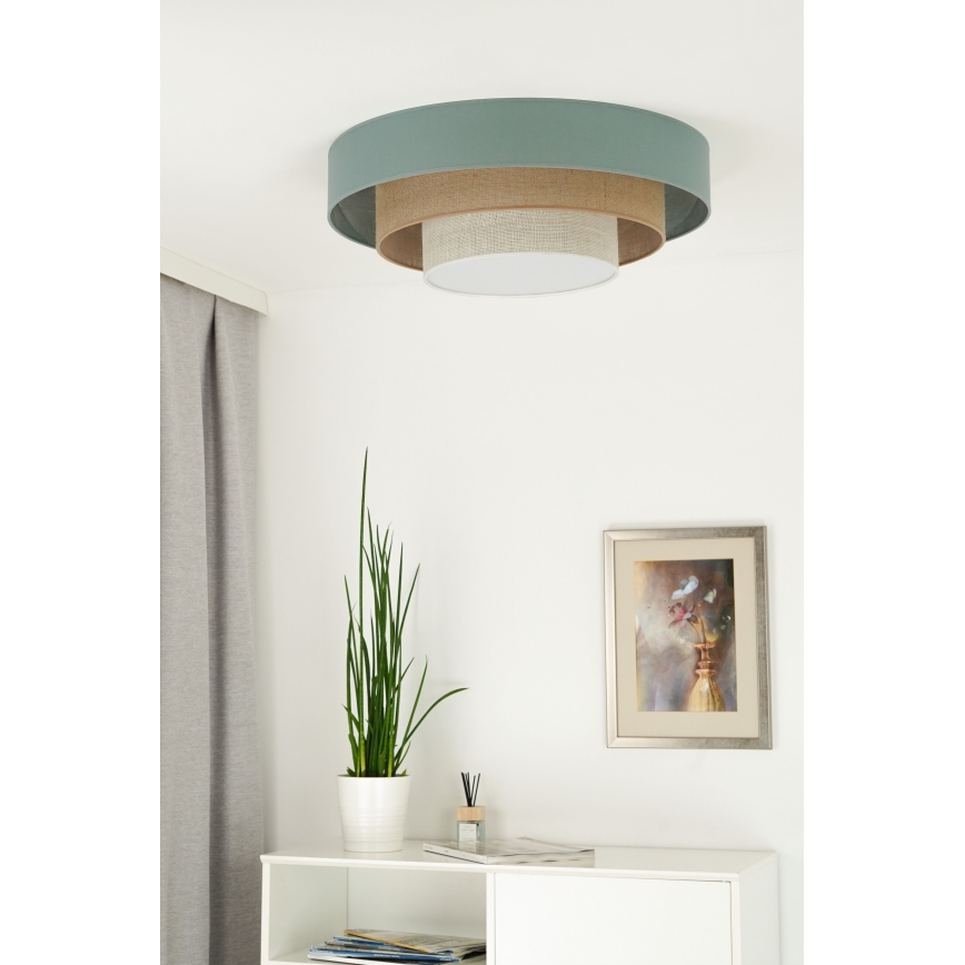 Duolla - LED Plafonjera LUNETA LED/26W/230V pr. 60 cm 4000K tirkizna/bež/kremasta