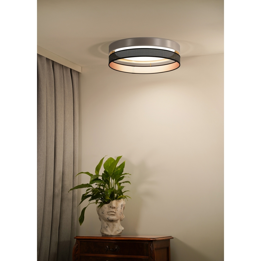 Duolla - LED Plafonjera ROLLER DUO SHINY LED/24W/230V pr. 45 cm srebrno/crno