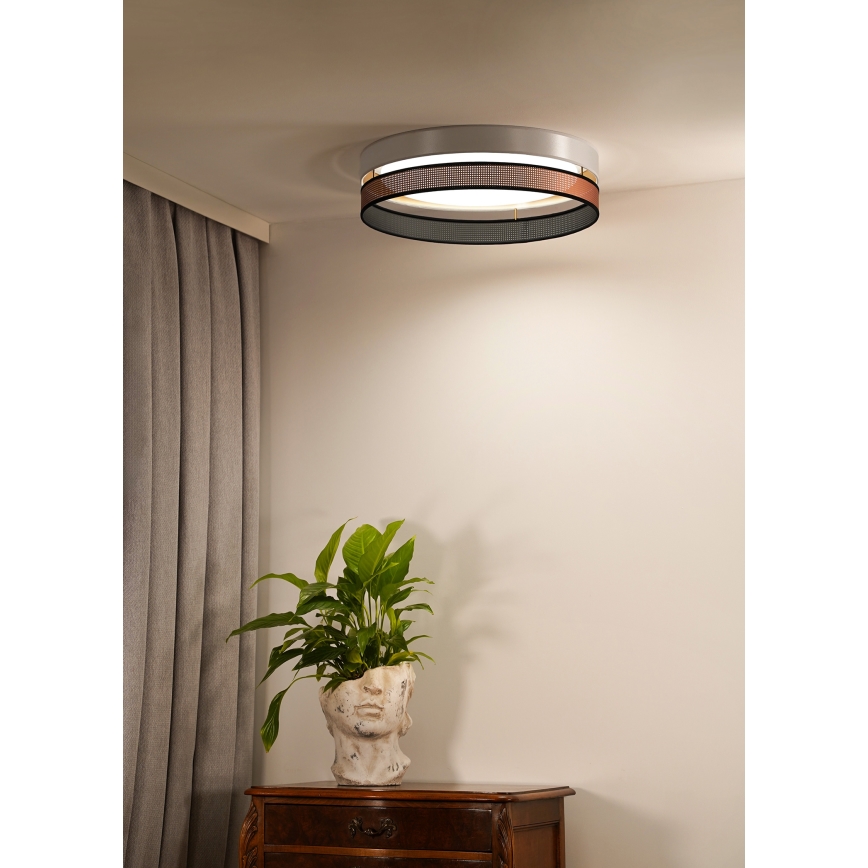 Duolla - LED Plafonjera ROLLER DUO SHINY LED/24W/230V pr. 45 cm bela/bakrena