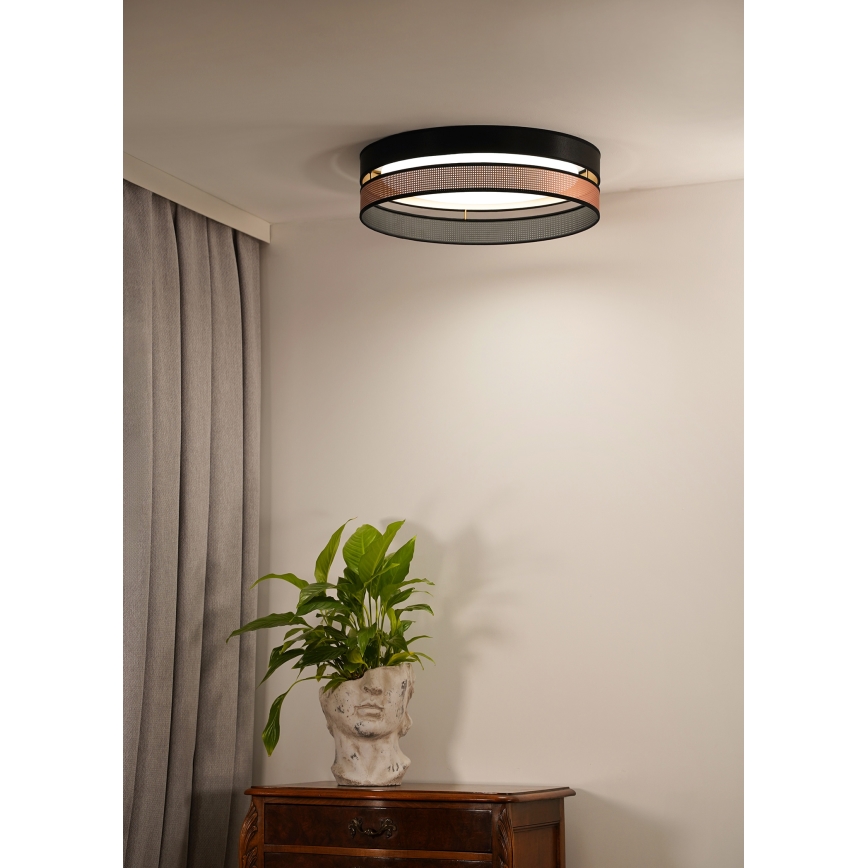 Duolla - LED Plafonjera ROLLER DUO SHINY LED/24W/230V pr. 45 cm crno/bakrena