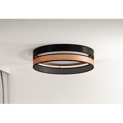 Duolla - LED Plafonjera ROLLER DUO SHINY LED/24W/230V pr. 45 cm crno/bakrena