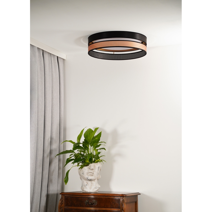 Duolla - LED Plafonjera ROLLER DUO SHINY LED/24W/230V pr. 45 cm crno/bakrena