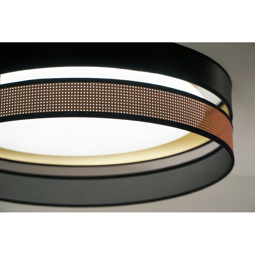 Duolla - LED Plafonjera ROLLER DUO SHINY LED/24W/230V pr. 45 cm crno/bakrena