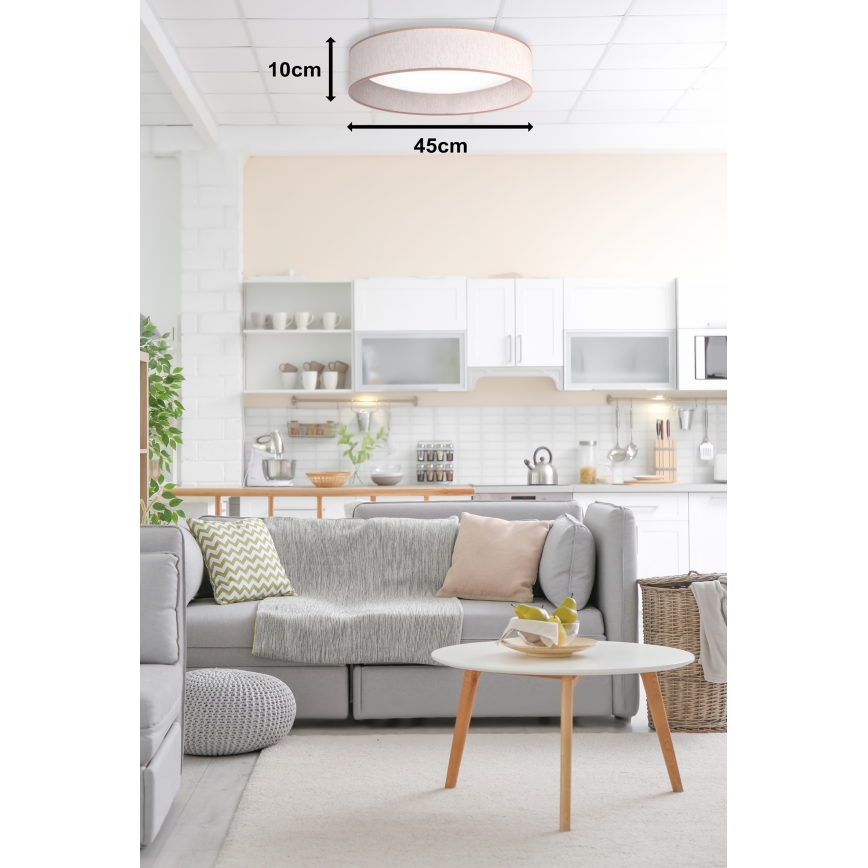 Duolla - LED Plafonjera ROLLER LED/24W/230V pr. 45 cm bež