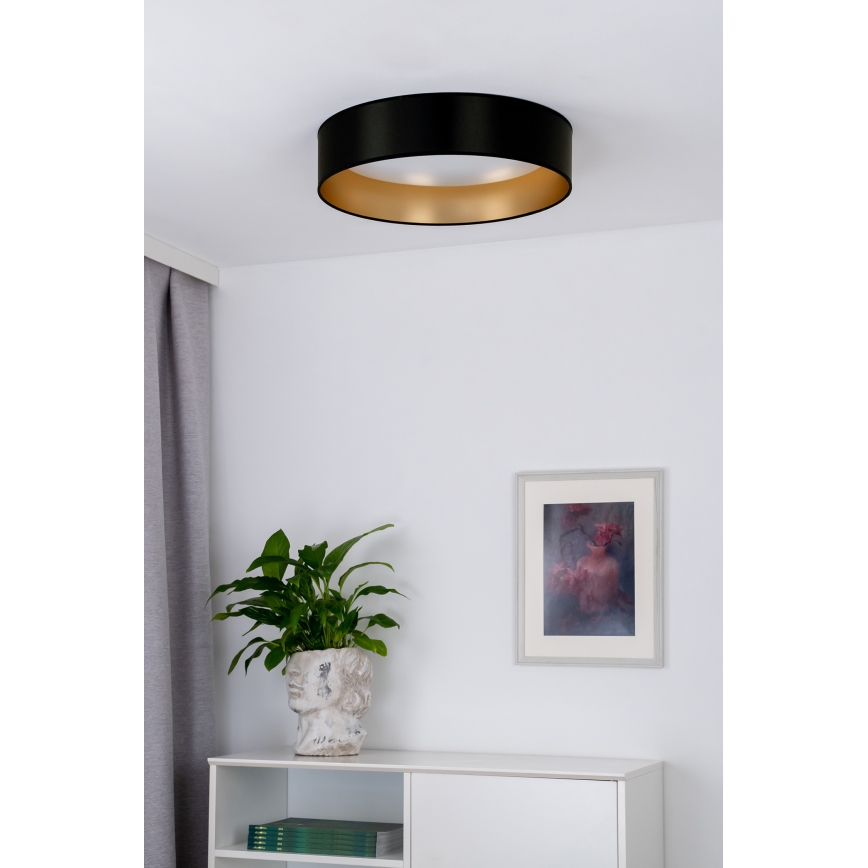Duolla - LED Plafonjera ROLLER LED/24W/230V pr. 45 cm crno/zlatna