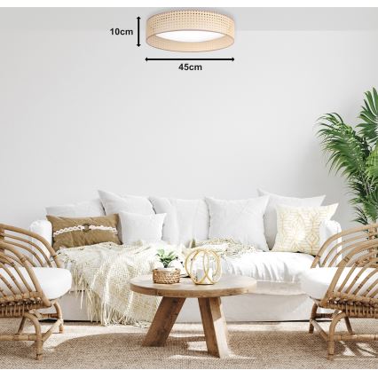 Duolla - LED Plafonjera ROLLER LED/24W/230V pr. 45 cm ratan