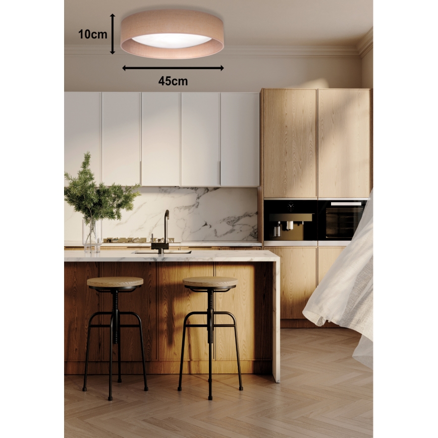 Duolla - LED Plafonjera ROLLER LED/24W/230V svetla pr. 45 cm braon