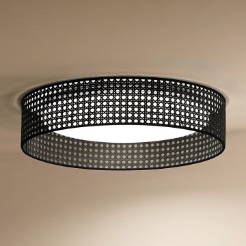 Duolla - LED Plafonjera ROLLER RATTAN LED/24W/230V pr. 45 cm crno