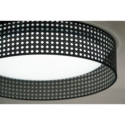 Duolla - LED Plafonjera ROLLER RATTAN LED/24W/230V pr. 45 cm crno