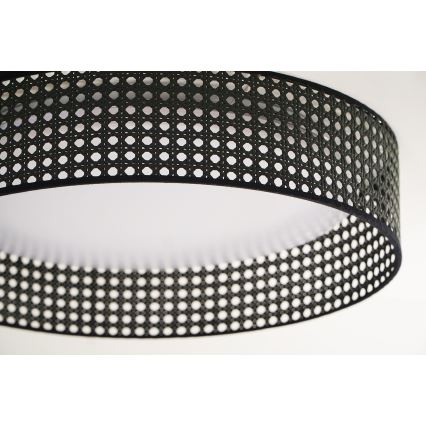 Duolla - LED Plafonjera ROLLER RATTAN LED/24W/230V pr. 45 cm crno