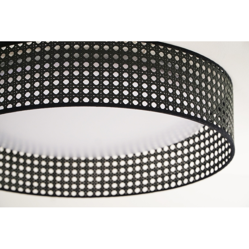 Duolla - LED Plafonjera ROLLER RATTAN LED/24W/230V pr. 45 cm crno