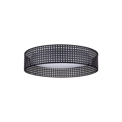 Duolla - LED Plafonjera ROLLER RATTAN LED/24W/230V pr. 45 cm crno