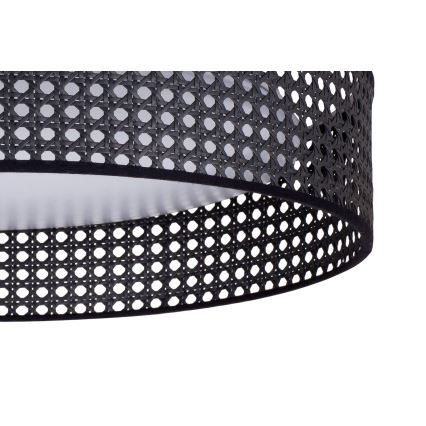 Duolla - LED Plafonjera ROLLER RATTAN LED/24W/230V pr. 45 cm crno