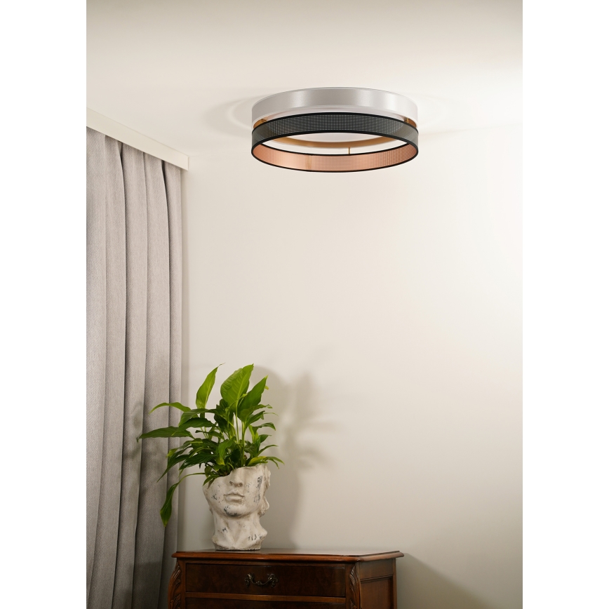 Duolla - LED stropna svetiljka ROLLER DUO SHINY LED/24W/230V prečnika 45 cm srebrna/crna