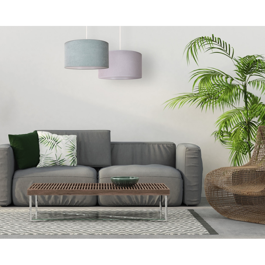 Duolla - Luster na kablu BRISTOL 1xE27/15W/230V Ø 45 cm zelena/bela