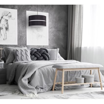 Duolla - Luster na lanku DUO 1xE27/15W/230V prečnik 40 cm crna/bela