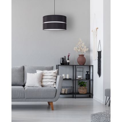 Duolla - Luster na lanku DUO 1xE27/15W/230V prečnik 40 cm crna/bela