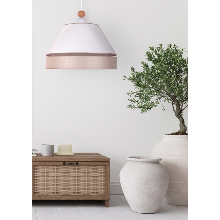 Duolla - Luster na sajli AVIGNON 1xE27/15W/230V pr. 50 cm bela/bež