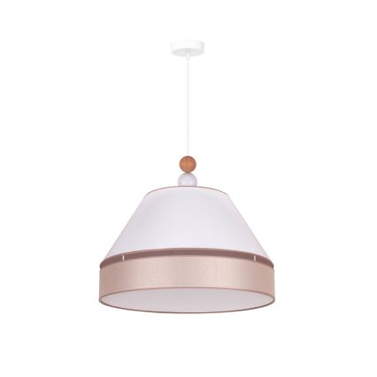 Duolla - Luster na sajli AVIGNON 1xE27/15W/230V pr. 50 cm bela/bež