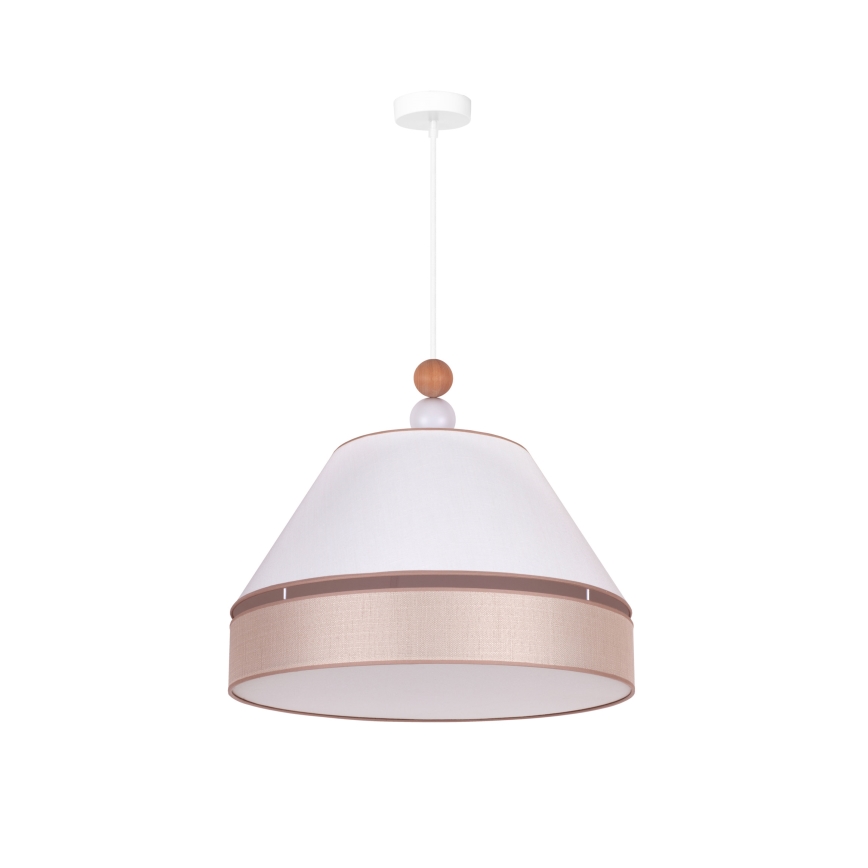 Duolla - Luster na sajli AVIGNON 1xE27/15W/230V pr. 50 cm bela/bež
