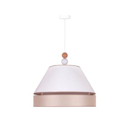Duolla - Luster na sajli AVIGNON 1xE27/15W/230V pr. 50 cm bela/bež