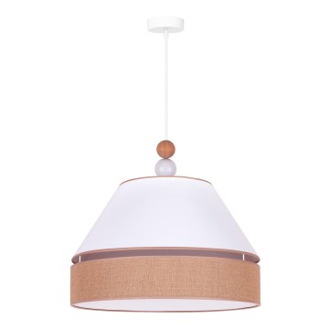 Duolla - Luster na sajli AVIGNON 1xE27/15W/230V pr. 50 cm bela/braon
