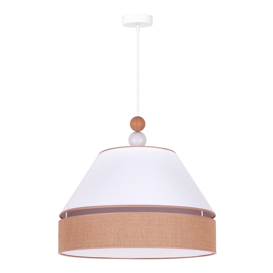 Duolla - Luster na sajli AVIGNON 1xE27/15W/230V pr. 50 cm bela/braon
