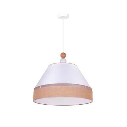 Duolla - Luster na sajli AVIGNON 1xE27/15W/230V pr. 50 cm bela/braon