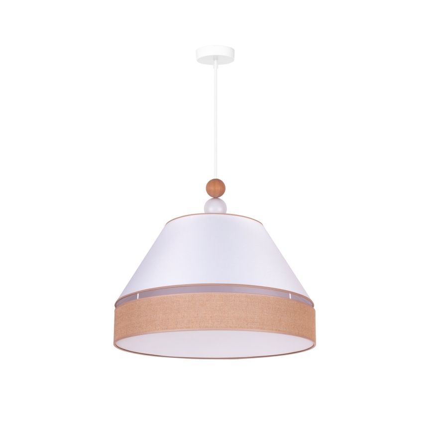 Duolla - Luster na sajli AVIGNON 1xE27/15W/230V pr. 50 cm bela/braon