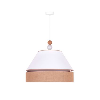 Duolla - Luster na sajli AVIGNON 1xE27/15W/230V pr. 50 cm bela/braon
