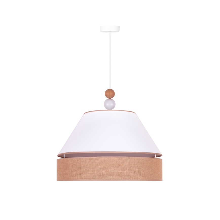 Duolla - Luster na sajli AVIGNON 1xE27/15W/230V pr. 50 cm bela/braon