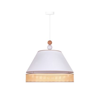 Duolla - Luster na sajli AVIGNON 1xE27/15W/230V pr. 50 cm bela/ratan